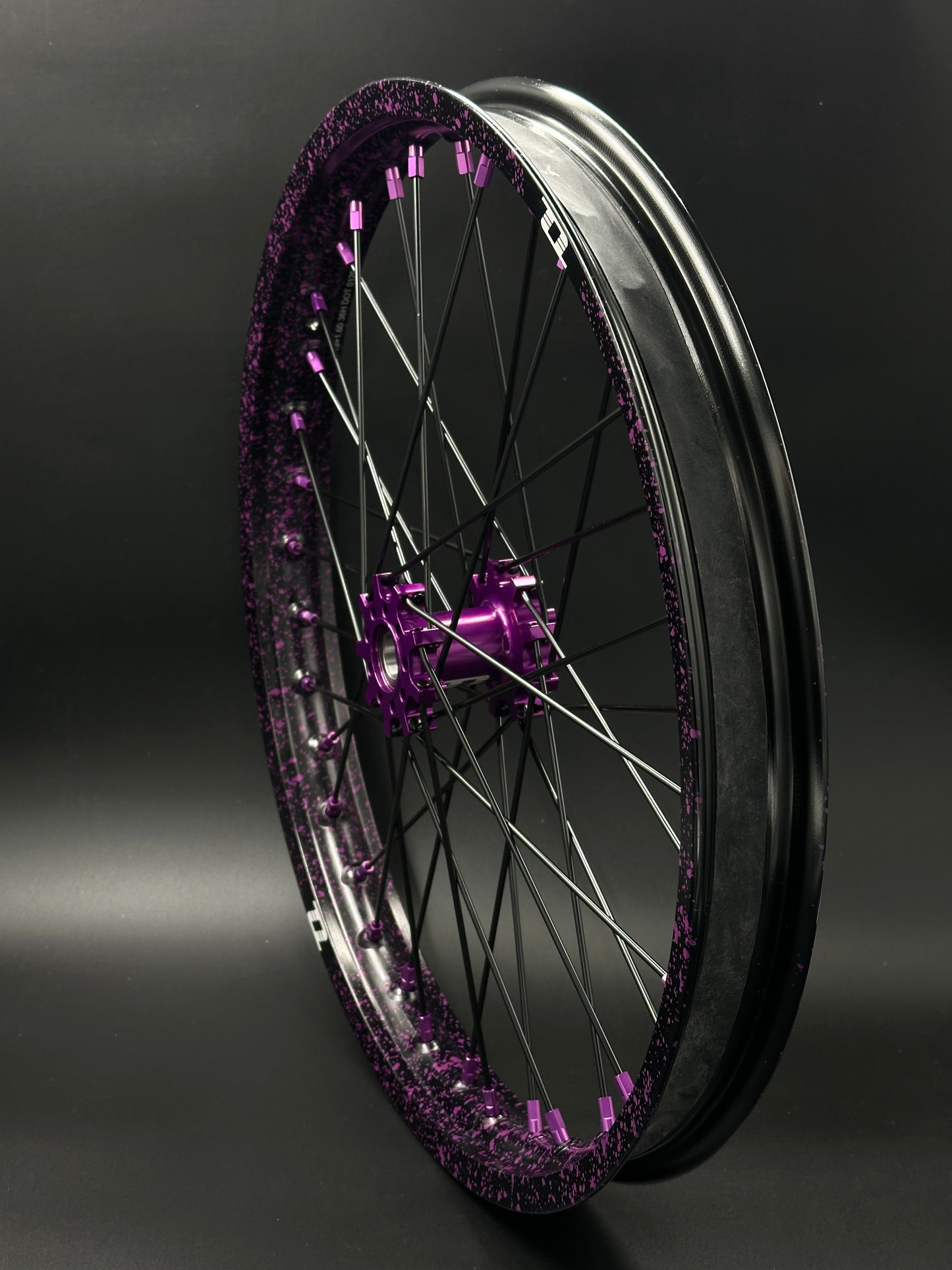 Surron Light Bee Wheels 16/19 Black/Purple (Paint Splat)