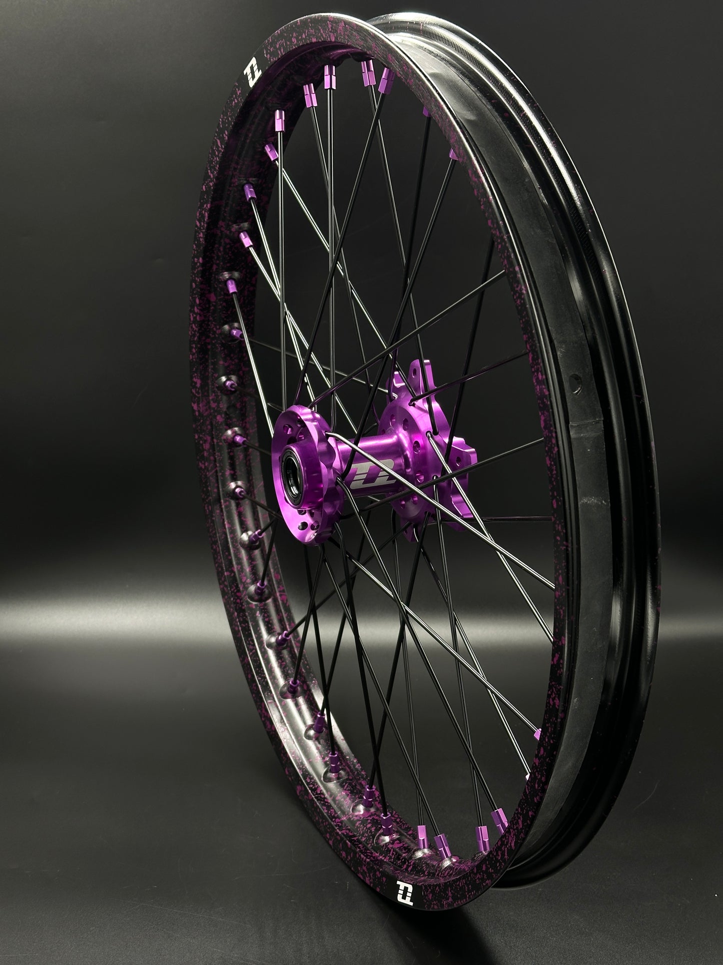 Surron Ultra Bee Wheels 18/21 Black/Purple (PAINT SPLATTER)