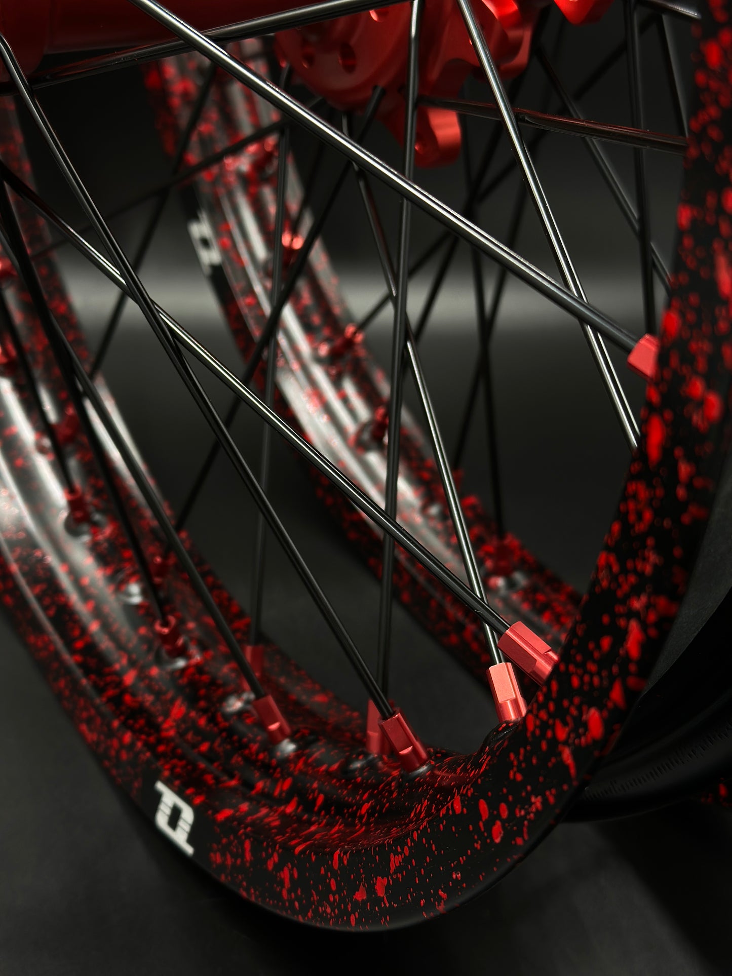 Surron Ultra Bee Wheels 18/21 Black/Red (PAINT SPLATTER)