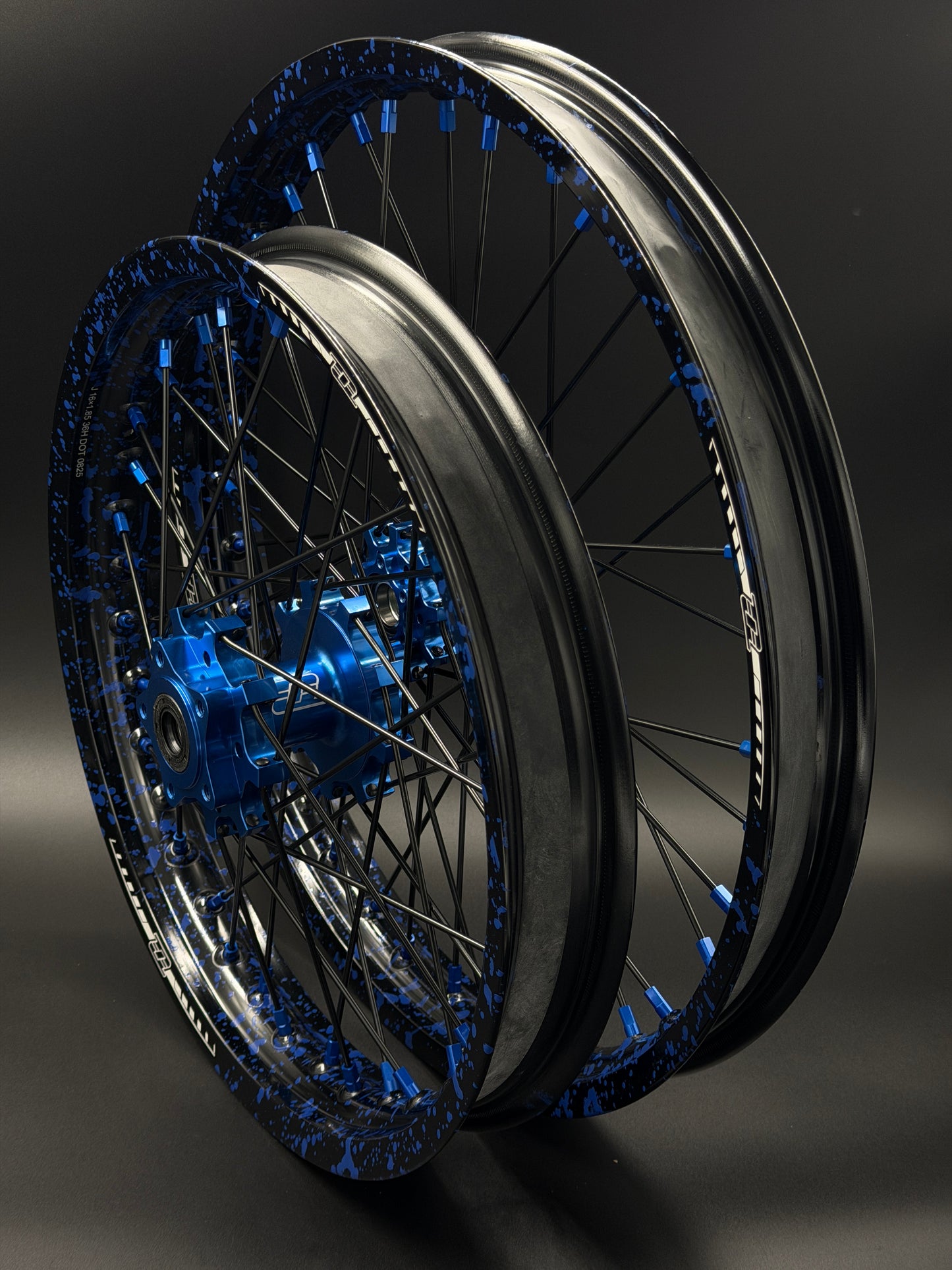 Surron Light Bee Wheels 16/19 Black/Blue (Paint Splat)