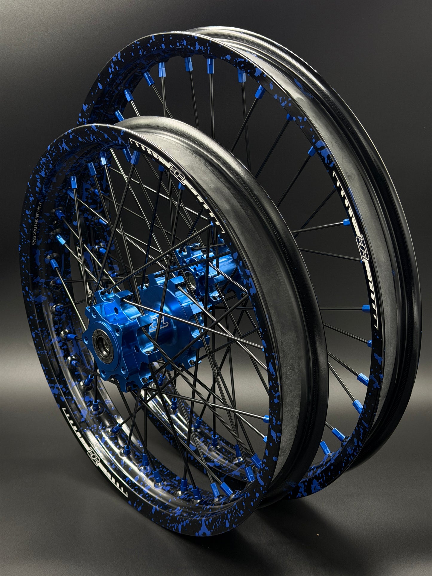 Surron Light Bee Wheels 16/19 Black/Blue (Paint Splat)