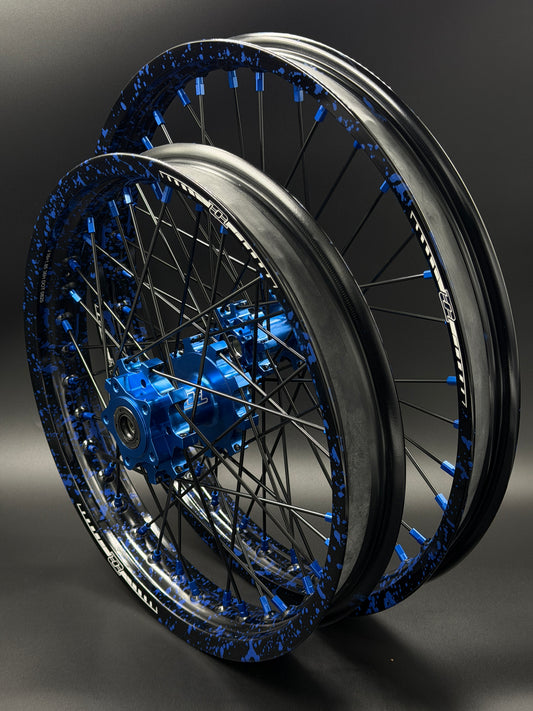 Surron Light Bee Wheels 16/19 Black/Blue (Paint Splat)