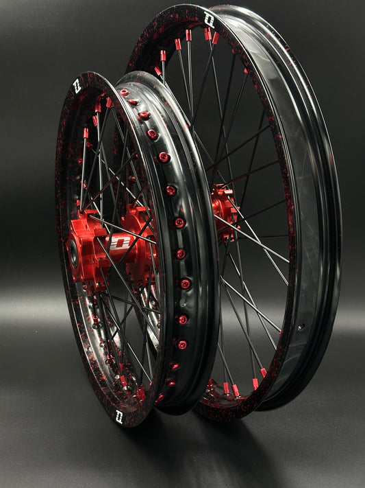 Surron Light Bee Wheels 16/19 Black/Red (Paint Splat)